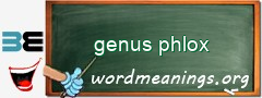 WordMeaning blackboard for genus phlox